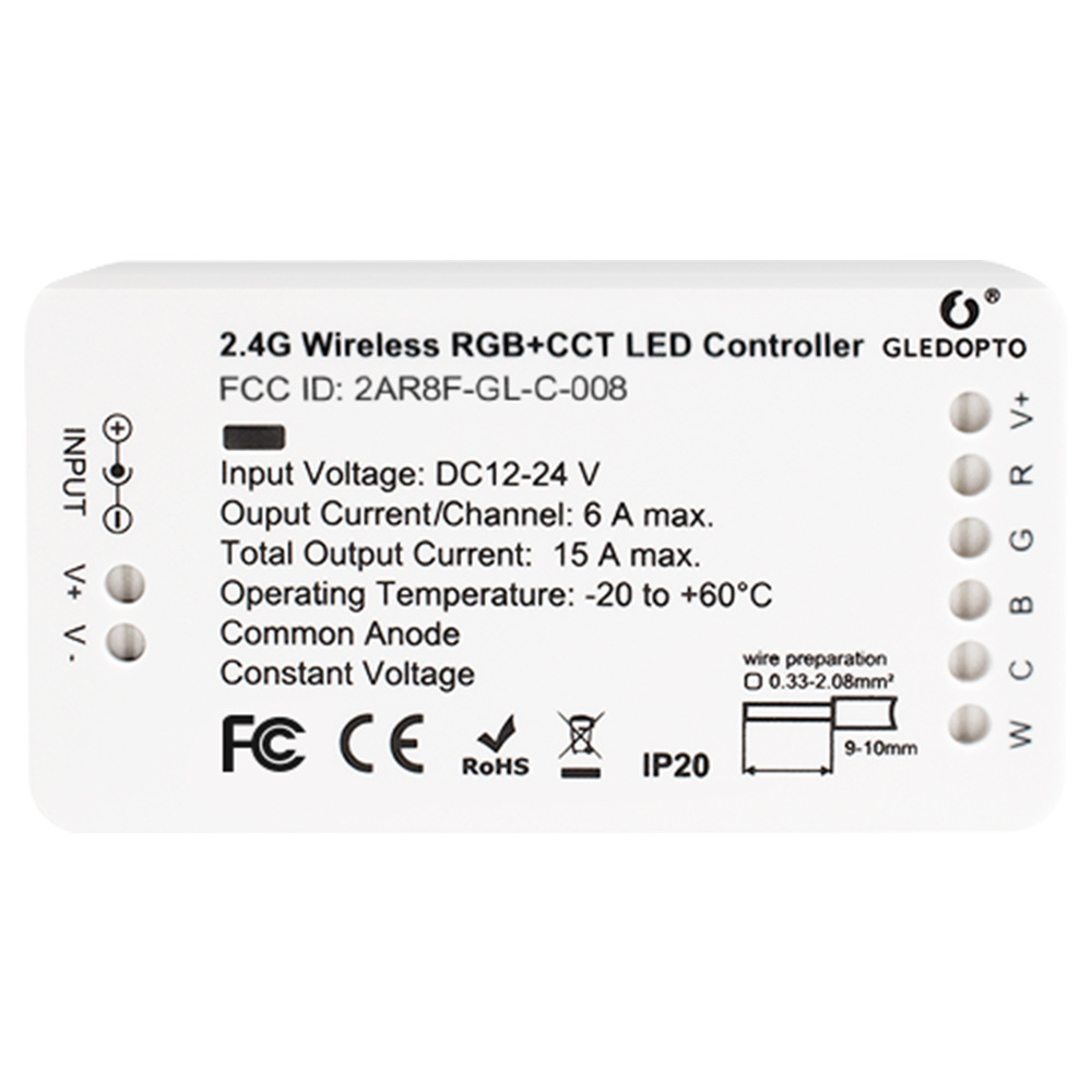 DC12-24V Zigbee RGBCCT Strip Controller Compatible with Amazon Alexa and Voice Smartphone APP Control